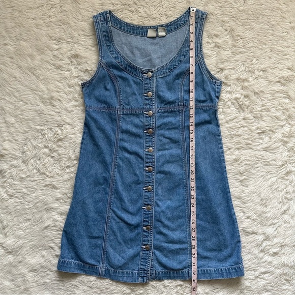 Vintage Gap Dress Denim Button Front Sleeveless Mini 100% Cotton Blue Sz 10 - Picture 11 of 11